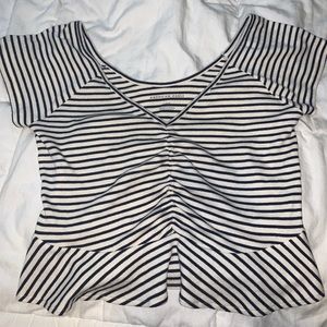 Navy blue and white striped crop top ‼️
